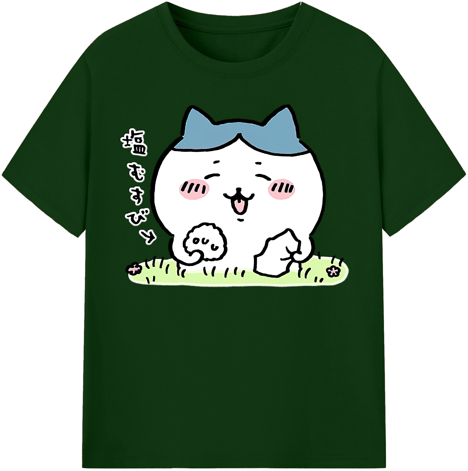 （画像用） ちいかわ ハチワレ Chii-kawa hachiware 綿100％半袖Tシャツ（フロントプリント）